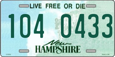 NH license plate 1040433