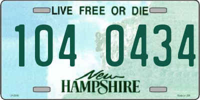 NH license plate 1040434