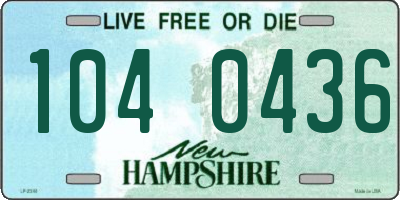 NH license plate 1040436