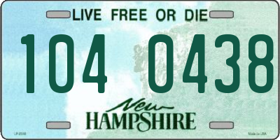 NH license plate 1040438