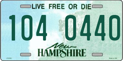 NH license plate 1040440
