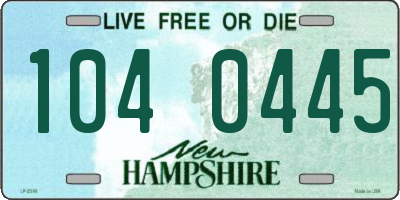 NH license plate 1040445