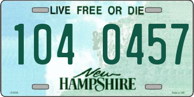 NH license plate 1040457