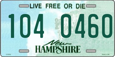 NH license plate 1040460