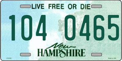 NH license plate 1040465