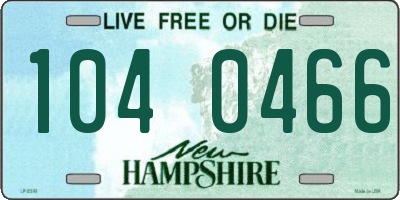 NH license plate 1040466