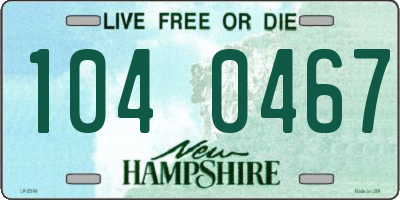 NH license plate 1040467