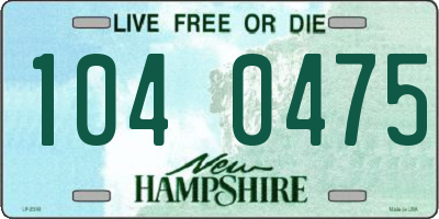 NH license plate 1040475