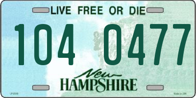 NH license plate 1040477