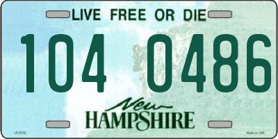 NH license plate 1040486