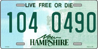 NH license plate 1040490