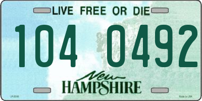 NH license plate 1040492