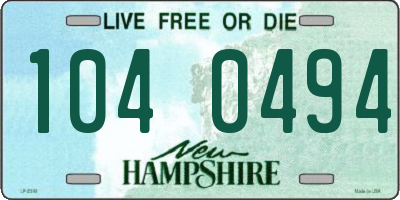 NH license plate 1040494