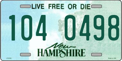 NH license plate 1040498