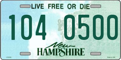 NH license plate 1040500