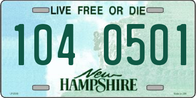 NH license plate 1040501
