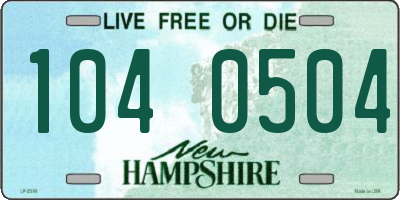 NH license plate 1040504