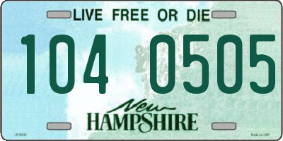 NH license plate 1040505