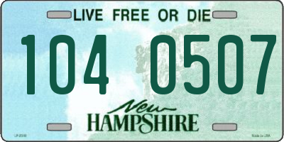 NH license plate 1040507