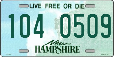NH license plate 1040509
