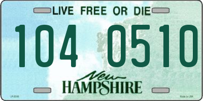 NH license plate 1040510