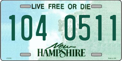 NH license plate 1040511