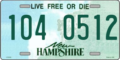 NH license plate 1040512