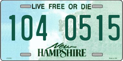 NH license plate 1040515