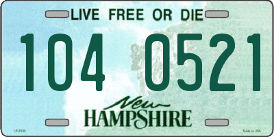 NH license plate 1040521