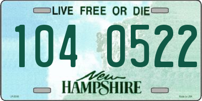 NH license plate 1040522
