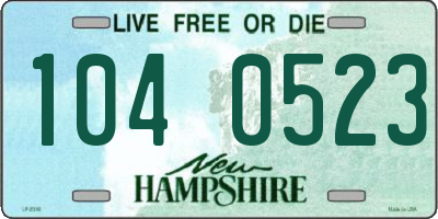 NH license plate 1040523