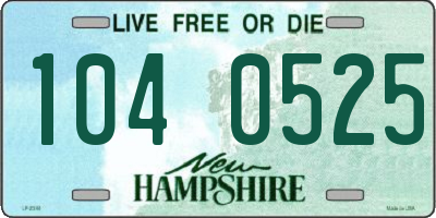 NH license plate 1040525