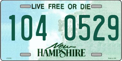 NH license plate 1040529