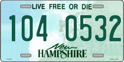 NH license plate 1040532