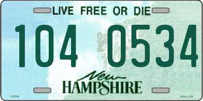 NH license plate 1040534
