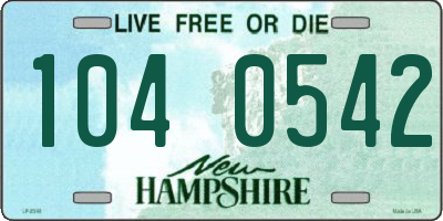 NH license plate 1040542
