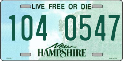 NH license plate 1040547