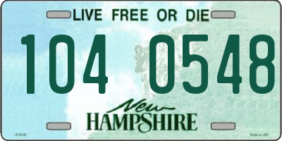 NH license plate 1040548