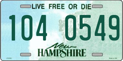 NH license plate 1040549