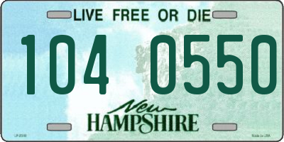NH license plate 1040550