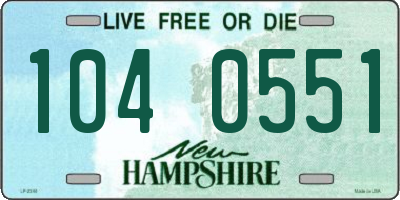 NH license plate 1040551