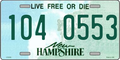 NH license plate 1040553