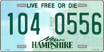 NH license plate 1040556