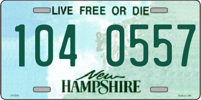 NH license plate 1040557