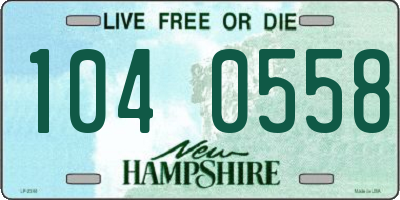 NH license plate 1040558
