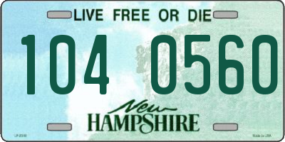 NH license plate 1040560