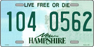 NH license plate 1040562
