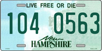NH license plate 1040563