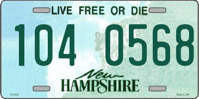 NH license plate 1040568