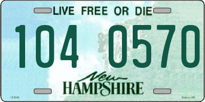 NH license plate 1040570